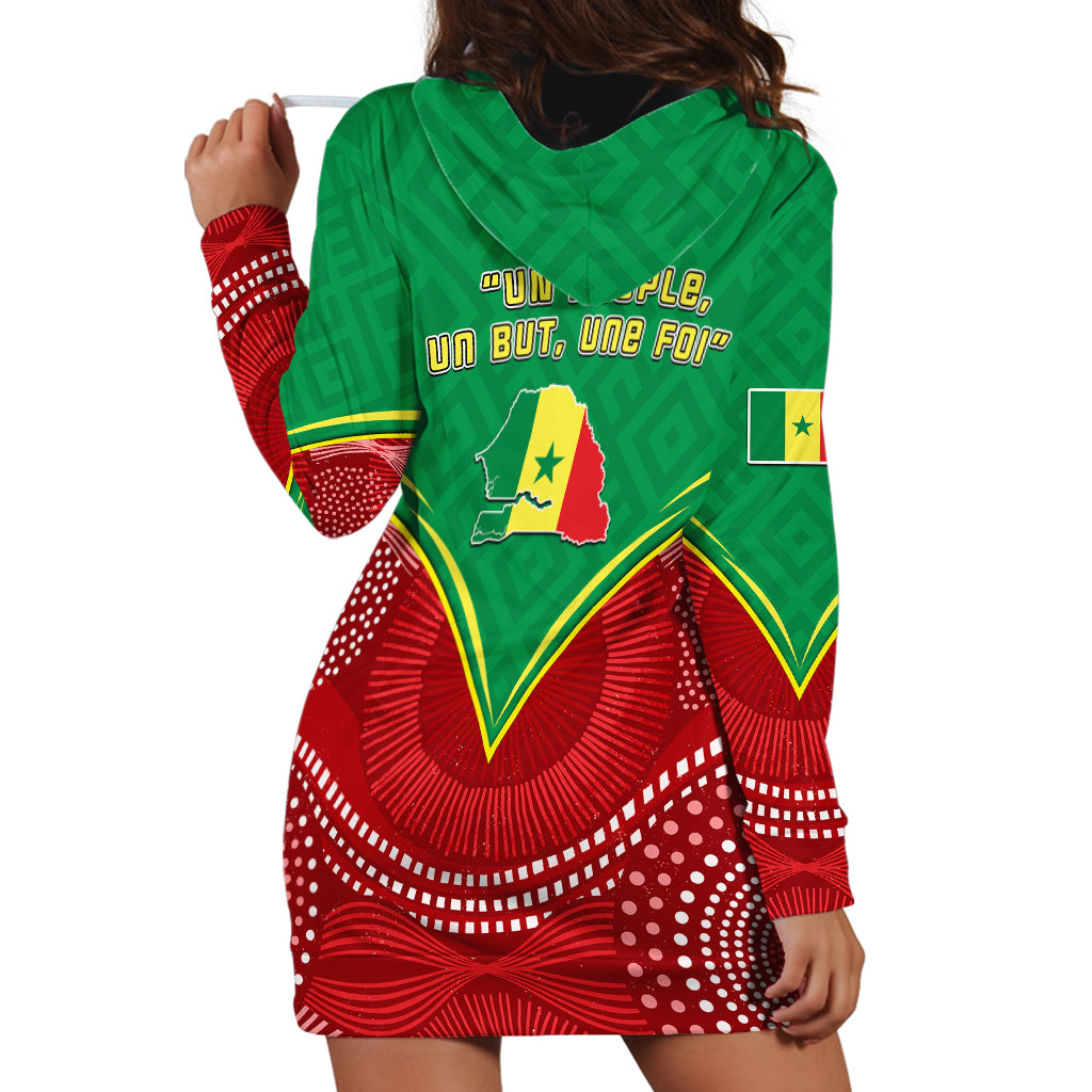Senegal Hoodie Dress Africa Tribal Pattern With Coat Of Arms TS06 - Wonder Print Shop