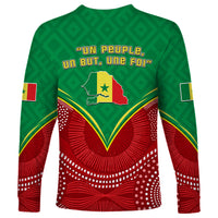 Senegal Long Sleeve Shirt Africa Tribal Pattern With Coat Of Arms TS06 - Wonder Print Shop