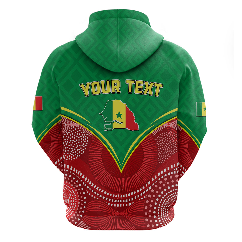 Personalised Senegal Hoodie Africa Tribal Pattern With Coat Of Arms TS06 - Wonder Print Shop
