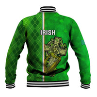 Ireland Baseball Jacket Cross With Shamrock Simple Style TS06 - Wonder Print Shop