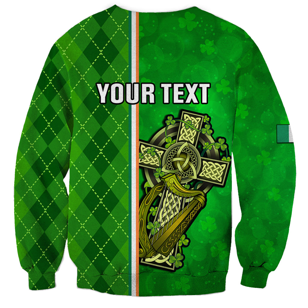 Personalised Ireland Sweatshirt Cross With Shamrock Simple Style TS06 - Wonder Print Shop