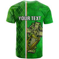 Personalised Ireland T Shirt Cross With Shamrock Simple Style TS06 - Wonder Print Shop