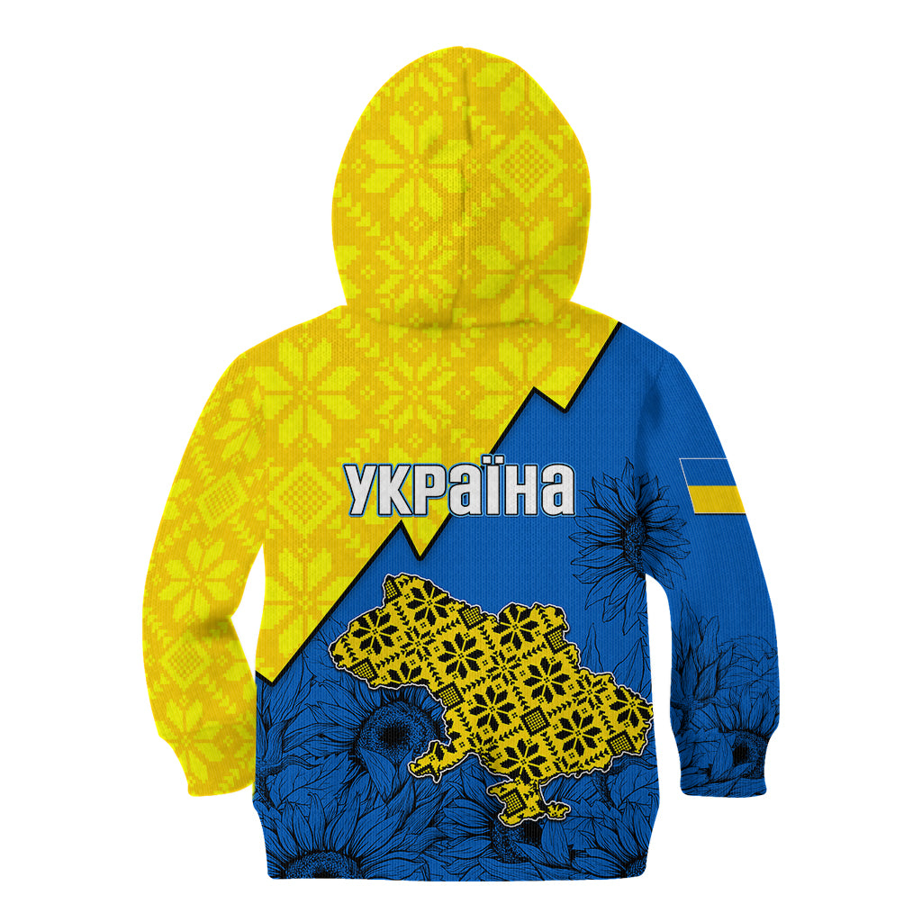 Ukraine Kid Hoodie Sunflower With Ukraine Folk Patterns TS06 - Wonder Print Shop