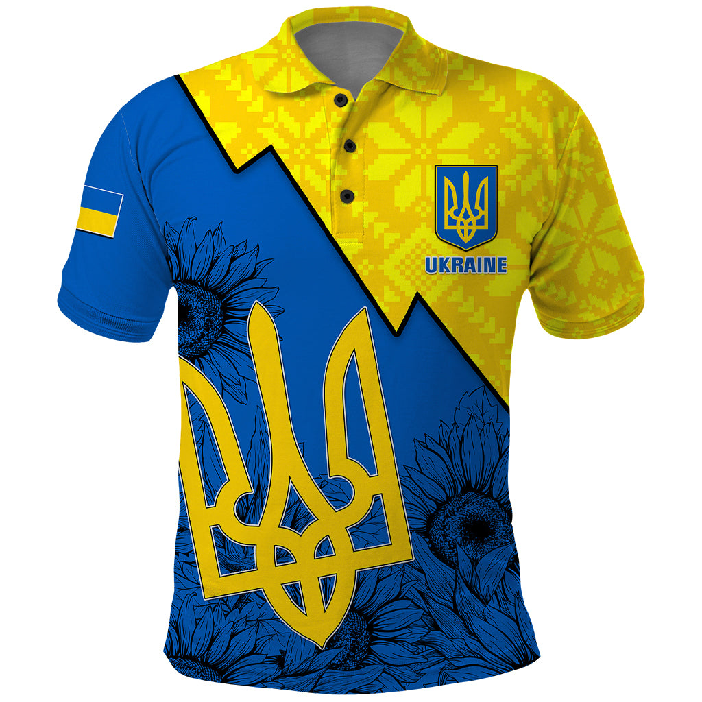 Ukraine Polo Shirt Sunflower With Ukraine Folk Patterns TS06 - Wonder Print Shop