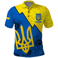 Personalised Ukraine Polo Shirt Sunflower With Ukraine Folk Patterns TS06 - Wonder Print Shop
