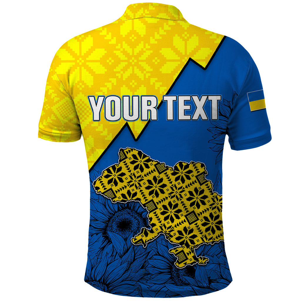 Personalised Ukraine Polo Shirt Sunflower With Ukraine Folk Patterns TS06 - Wonder Print Shop
