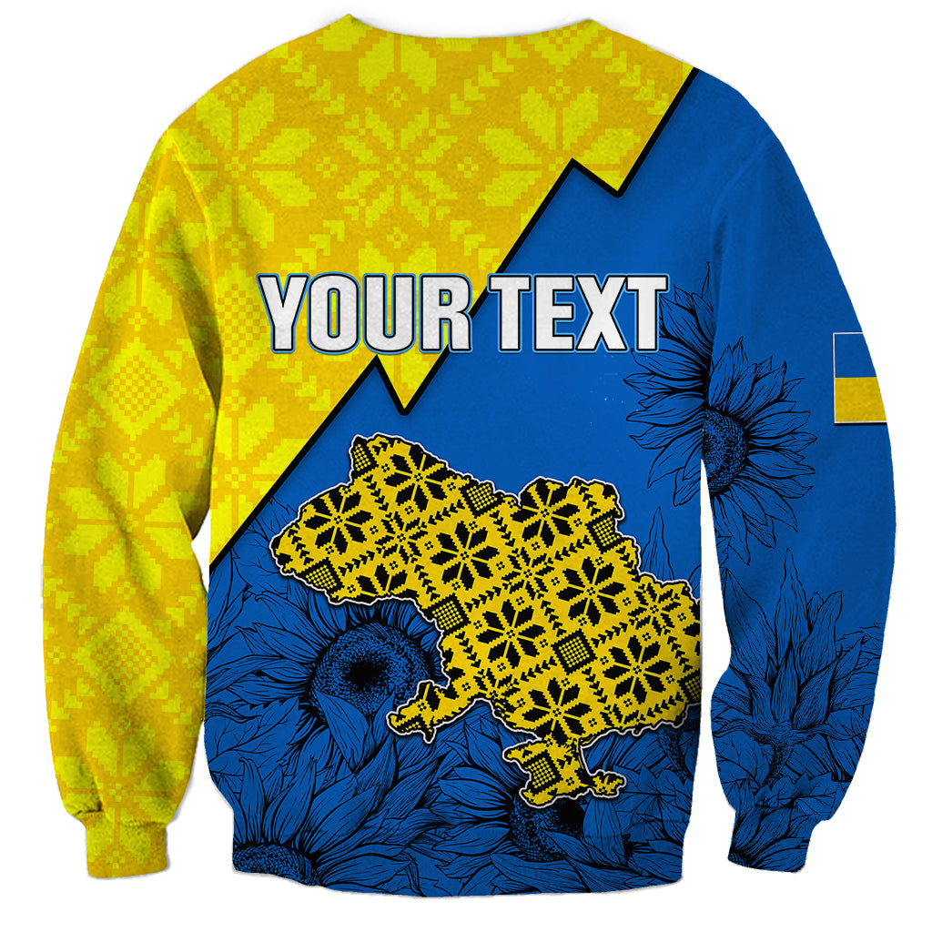 Personalised Ukraine Sweatshirt Sunflower With Ukraine Folk Patterns TS06 - Wonder Print Shop