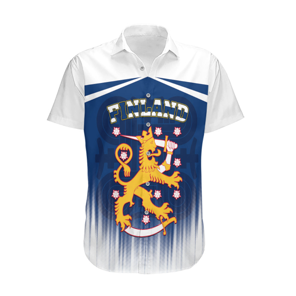 Custom Finland Hawaiian Shirt Coat Of Arms Mix Hannunvaakuna TS06 - Wonder Print Shop