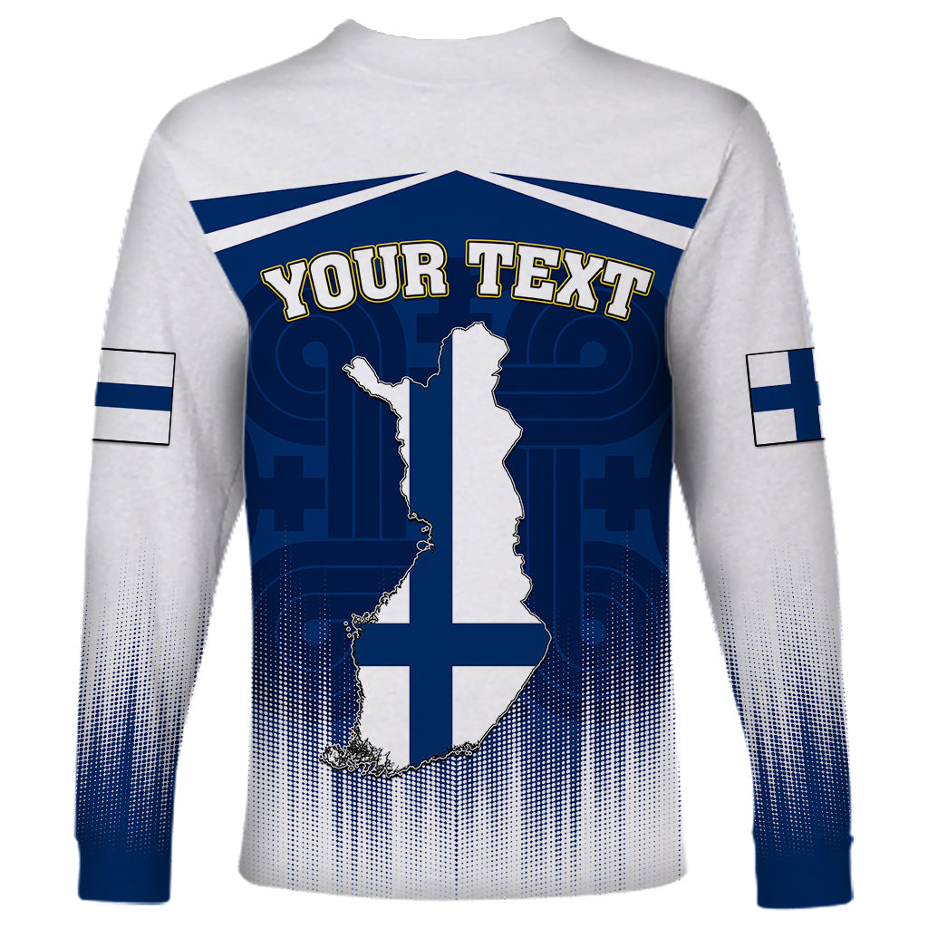 Custom Finland Long Sleeve Shirt Coat Of Arms Mix Hannunvaakuna TS06 - Wonder Print Shop