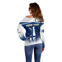 Custom Finland Off Shoulder Sweater Coat Of Arms Mix Hannunvaakuna TS06 - Wonder Print Shop