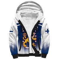 Custom Finland Sherpa Hoodie Coat Of Arms Mix Hannunvaakuna TS06 - Wonder Print Shop