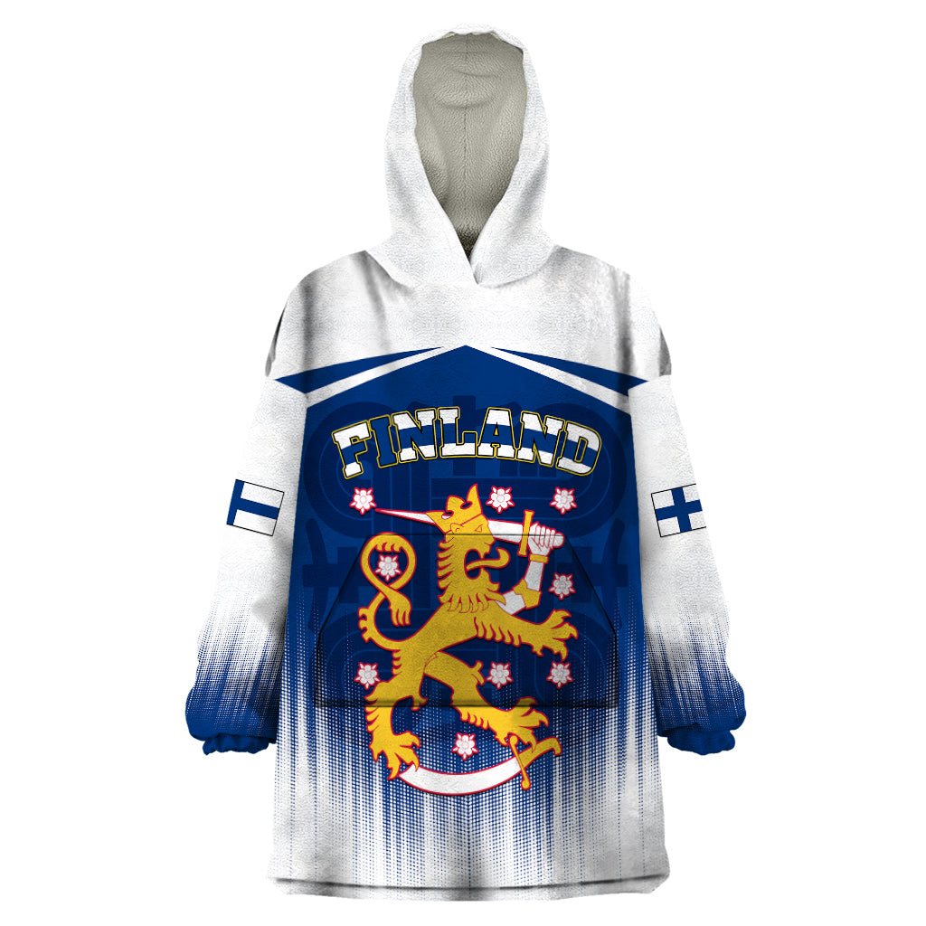 Custom Finland Wearable Blanket Hoodie Coat Of Arms Mix Hannunvaakuna TS06 - Wonder Print Shop