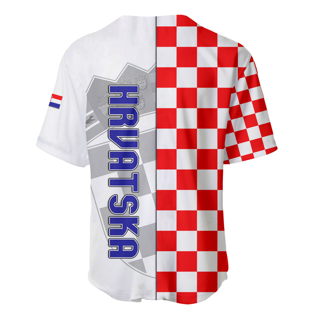 Croatia Baseball Jersey Chessboard Mix Coat Of Arms TS06 - Wonder Print Shop