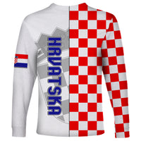 Croatia Long Sleeve Shirt Chessboard Mix Coat Of Arms TS06 - Wonder Print Shop