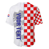 Personalised Croatia Baseball Jersey Chessboard Mix Coat Of Arms TS06 - Wonder Print Shop