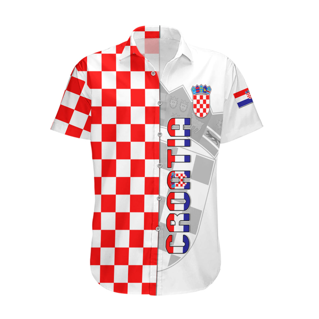 Personalised Croatia Hawaiian Shirt Chessboard Mix Coat Of Arms TS06 - Wonder Print Shop