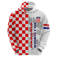 Personalised Croatia Hoodie Chessboard Mix Coat Of Arms TS06 - Wonder Print Shop