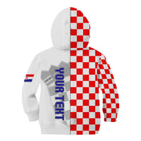 Personalised Croatia Kid Hoodie Chessboard Mix Coat Of Arms TS06 - Wonder Print Shop