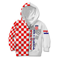 Personalised Croatia Kid Hoodie Chessboard Mix Coat Of Arms TS06 - Wonder Print Shop