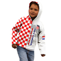 Personalised Croatia Kid Hoodie Chessboard Mix Coat Of Arms TS06 - Wonder Print Shop