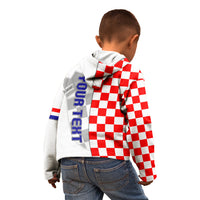 Personalised Croatia Kid Hoodie Chessboard Mix Coat Of Arms TS06 - Wonder Print Shop