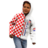 Personalised Croatia Kid Hoodie Chessboard Mix Coat Of Arms TS06 - Wonder Print Shop