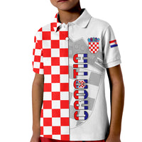 Personalised Croatia Kid Polo Shirt Chessboard Mix Coat Of Arms TS06 - Wonder Print Shop
