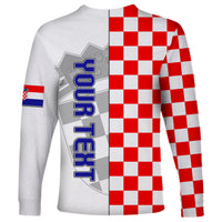 Personalised Croatia Long Sleeve Shirt Chessboard Mix Coat Of Arms TS06 - Wonder Print Shop