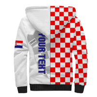 Personalised Croatia Sherpa Hoodie Chessboard Mix Coat Of Arms TS06 - Wonder Print Shop