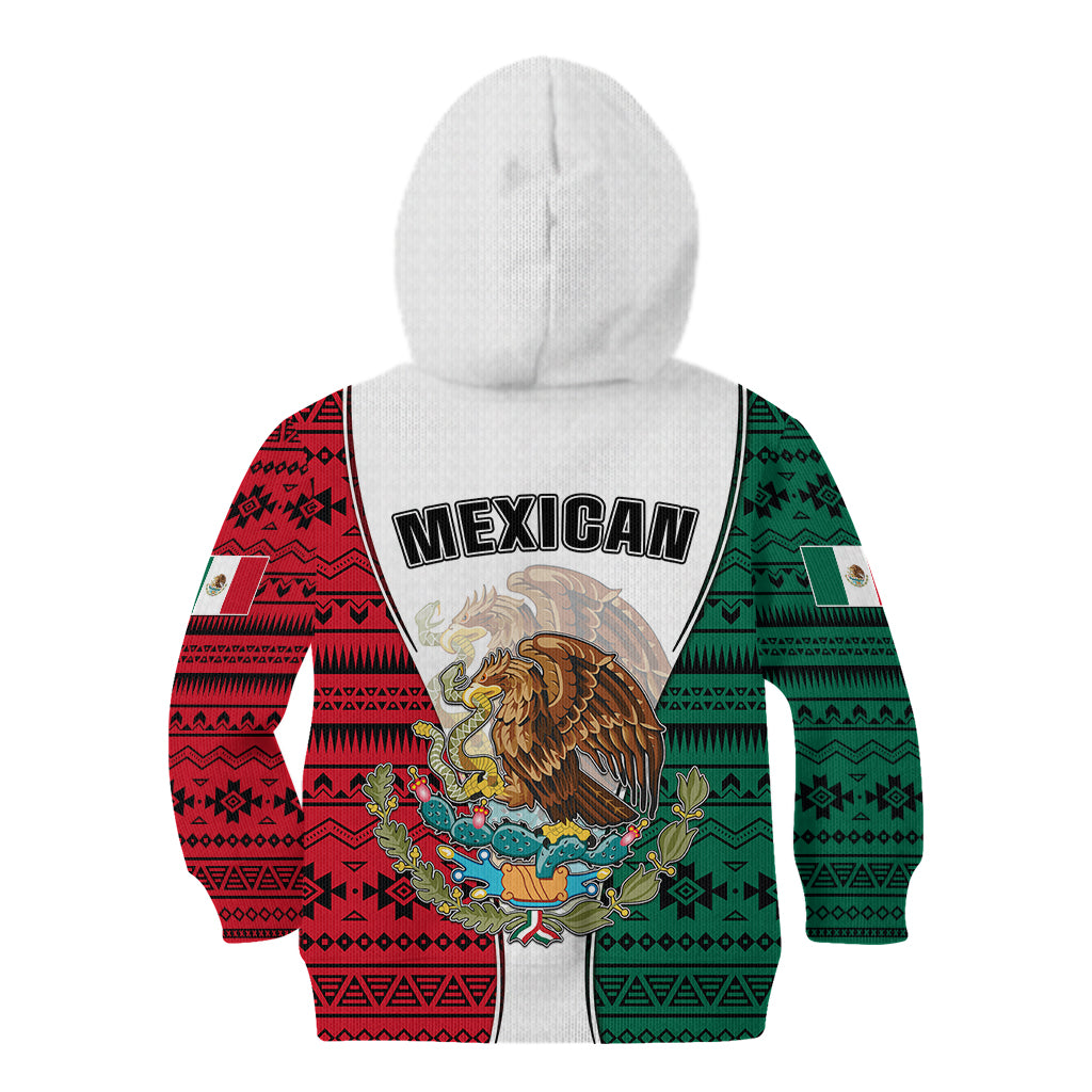 Mexico Kid Hoodie Coat Of Arms With Mexican Aztec Pattern TS06 - Wonder Print Shop