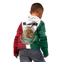 Mexico Kid Hoodie Coat Of Arms With Mexican Aztec Pattern TS06 - Wonder Print Shop