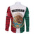 Mexico Long Sleeve Button Shirt Coat Of Arms With Mexican Aztec Pattern TS06 - Wonder Print Shop