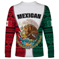 Mexico Long Sleeve Shirt Coat Of Arms With Mexican Aztec Pattern TS06 - Wonder Print Shop