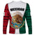 Mexico Long Sleeve Shirt Coat Of Arms With Mexican Aztec Pattern TS06 - Wonder Print Shop