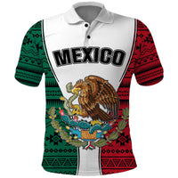 Mexico Polo Shirt Coat Of Arms With Mexican Aztec Pattern TS06 - Wonder Print Shop