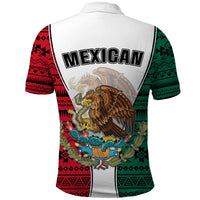 Mexico Polo Shirt Coat Of Arms With Mexican Aztec Pattern TS06 - Wonder Print Shop