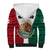 Mexico Sherpa Hoodie Coat Of Arms With Mexican Aztec Pattern TS06 - Wonder Print Shop