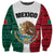 Mexico Sweatshirt Coat Of Arms With Mexican Aztec Pattern TS06 - Wonder Print Shop