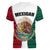 Mexico Women V Neck T Shirt Coat Of Arms With Mexican Aztec Pattern TS06 - Wonder Print Shop