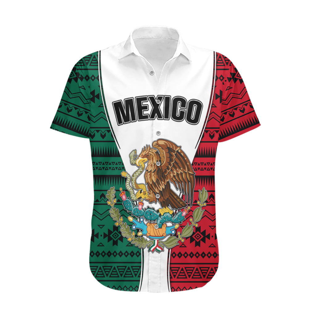 Personlised Mexico Hawaiian Shirt Coat Of Arms With Mexican Aztec Pattern TS06 - Wonder Print Shop