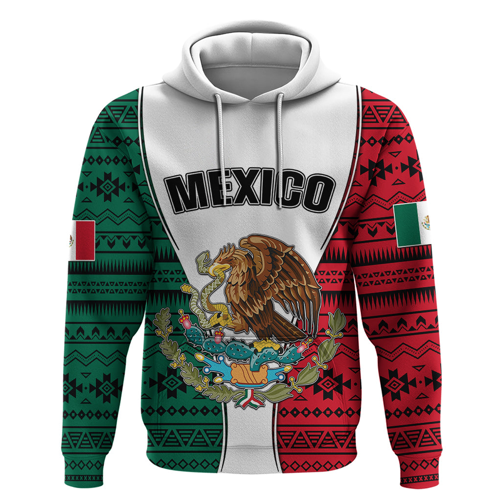 personlised-mexico-hoodie-coat-of-arms-with-mexican-aztec-pattern