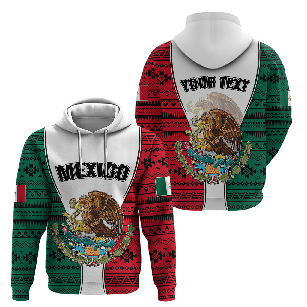 Personlised Mexico Hoodie Coat Of Arms With Mexican Aztec Pattern TS06 - Wonder Print Shop