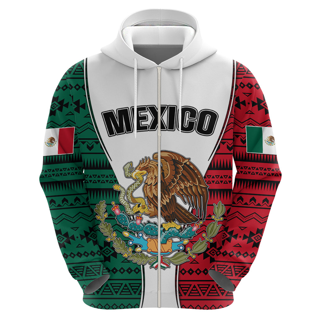 Personlised Mexico Hoodie Coat Of Arms With Mexican Aztec Pattern TS06 - Wonder Print Shop