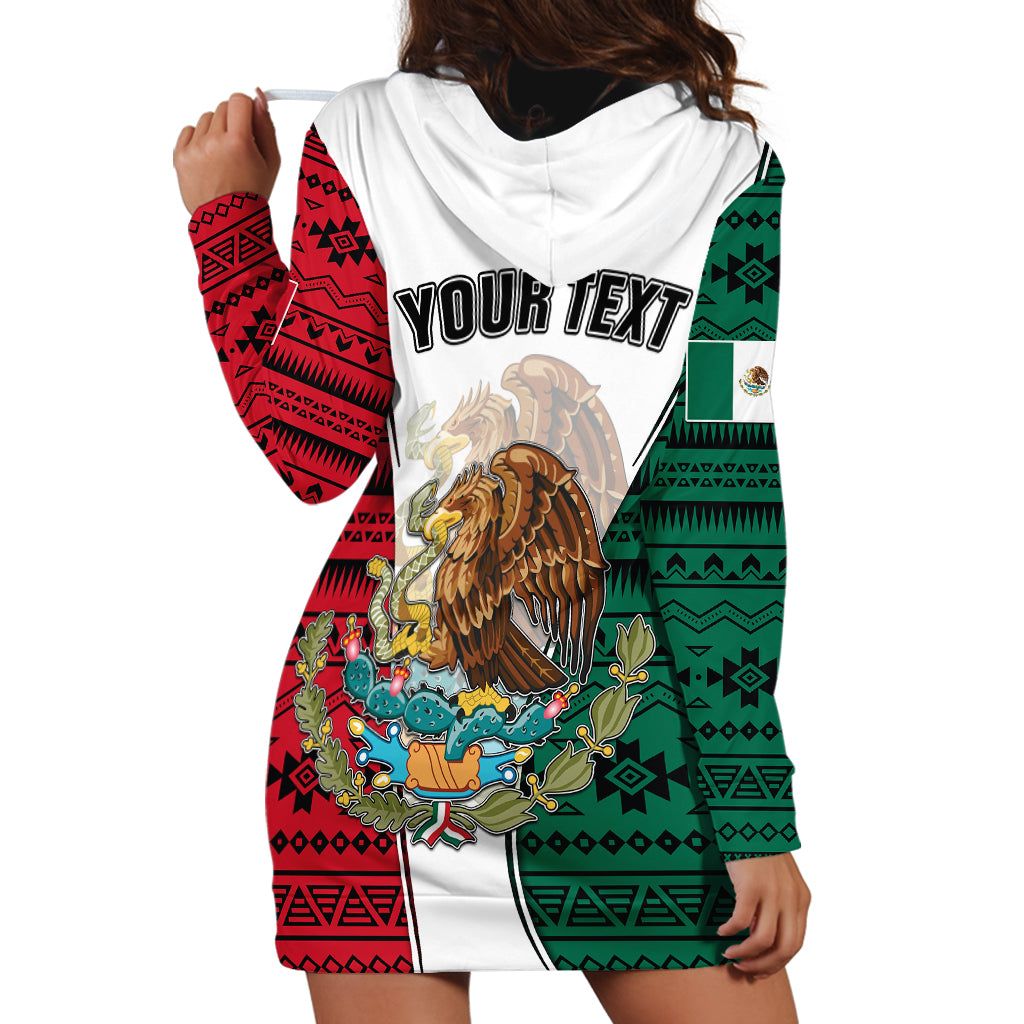 Personlised Mexico Hoodie Dress Coat Of Arms With Mexican Aztec Pattern TS06 - Wonder Print Shop