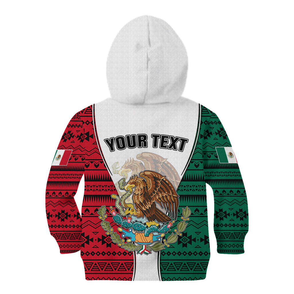 Personlised Mexico Kid Hoodie Coat Of Arms With Mexican Aztec Pattern TS06 - Wonder Print Shop