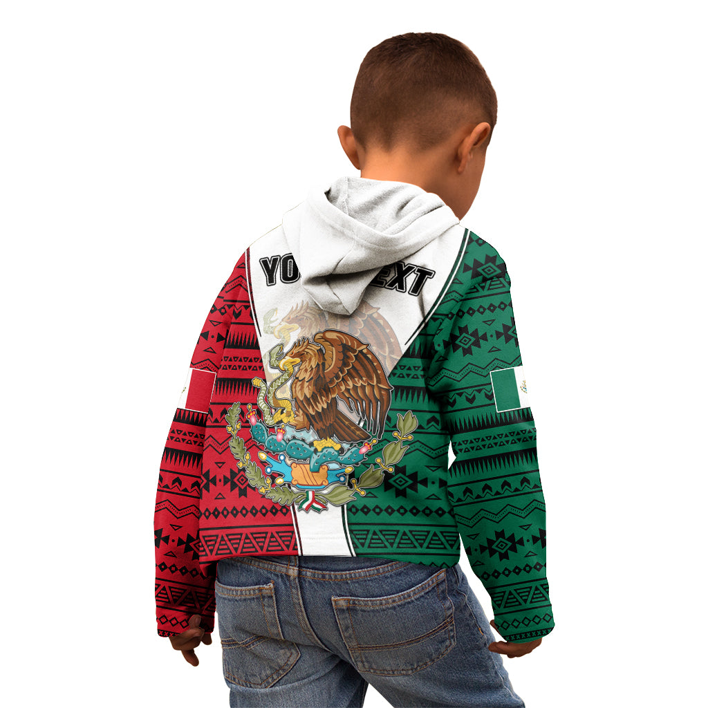 Personlised Mexico Kid Hoodie Coat Of Arms With Mexican Aztec Pattern TS06 - Wonder Print Shop