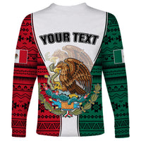Personlised Mexico Long Sleeve Shirt Coat Of Arms With Mexican Aztec Pattern TS06 - Wonder Print Shop