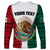 Personlised Mexico Long Sleeve Shirt Coat Of Arms With Mexican Aztec Pattern TS06 - Wonder Print Shop