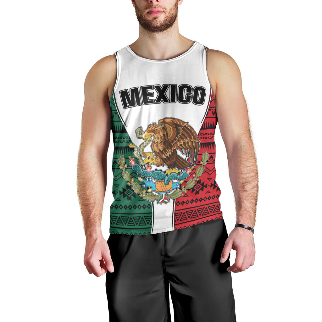 personlised-mexico-men-tank-top-coat-of-arms-with-mexican-aztec-pattern