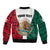 Personlised Mexico Sleeve Zip Bomber Jacket Coat Of Arms With Mexican Aztec Pattern TS06 - Wonder Print Shop